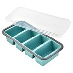 product_image_name-Generic-Silicone Freezer Tray with Lid - 4 Large Portions 250ml each bowl Utensils for preserving soup and stew-5