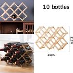 Generic Foldable Wooden Wine Rack (10 Bottles)