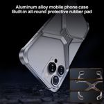 Generic For iPhone 15 Pro Max Frameless X-shaped Metal Phone Case(Titanium Gold) - image 7