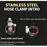 Generic 10pcs Stainless Hose Clamp Set Worm Gear Type Hose Pipe Fitting Clamp Assortment - image 3