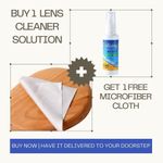 Lens Cleaner Solution + Free Gray Microfiber Cloth