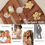 ARHANORY 5-Pack Adjustable Stackable Rings Set Women Chunky Statement Ring Set - Gold - image 8