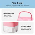 Generic Mini Portable Foldable Washing Machine with Dryer/Drain Basket - Pink/White - image 4