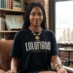 product_image_name-Generic-Unisex Cotton T- Shirts COLUMBUS (600gms) - Black-2