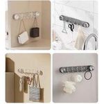New Punch-Free Plastic Suction Cup Bathroom Wall Storage Hook Shelf Long Row Five Consecutive Rows Traceless Sticky Hooks Coat