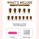 Generic Beauty Press On Nails with Designs, Stick On Wearing Nail Set, 24Pcs - image 3