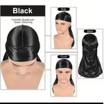 Generic Men Durag - 360 Waves, Hair Protection & Stylish Headwear(Black) - image 4