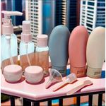 product_image_name-Generic- Set of 11 Travel-Sized Portable Toiletry kit Designed for Carrying Liquids Like Shampoo, Lotion, And Cosmetics. Includes a Funnel for Easy Use, Multicolour. -2