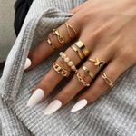 10-Piece Gold Stackable Ring Set Stacking