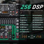 product_image_name-Bomge-Professional DJ audio mixer, 6-channel DJ mixer, Bluetooth sound mixer, supports USB/MP3/BT/256DSP computer input, 48V phantom power stereo studio audio mixer suitable for DJ studio streaming recording-2