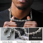 product_image_name-ARHANORY-Men's Jewelry 8MM Byzantine Chain Necklace Stainless Steel Thick Heavy Hip Hop Chain - 50cm-2