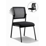 product_image_name-White Label-Elegant Desk Chair, Office Chair with Thick Seat Cushion & Adjustable Mesh Backrest (W50 x D56 x H90)cm / (W19.7 x D22.0 x H35.4)inch - Black-3