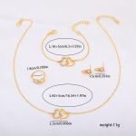 product_image_name-Fashion-4pcs Fashion Jewelry Set - Necklace + Earrings + Bracelet + Ring - Gold-6
