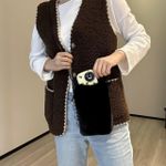 product_image_name-HUAHUA-The new solid-color plush phone case is cute and versatile with a crossbody bag and a mini wallet-3