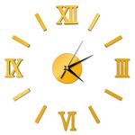 Generic Modern DIY Indoor Roman Wall Clock Mirror Effect 3D Wall Sticker