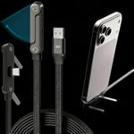 Generic BEIMO Right-Angle Fast Charging Cable & Folding Phone Stand (1.5m)/phone charger/fast charger–black - image 3