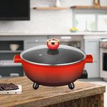 product_image_name-German Home-High Quality 9 In 1 Non-Stick Multifunction Electric Cooking Pot - 9L - Red/ Black-3