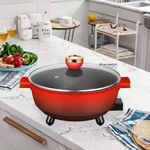 product_image_name-German Home-High Quality 9 In 1 Non-Stick Multifunction Electric Cooking Pot - 9L - Red/ Black-5