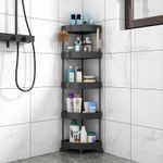 5-tier triangular plastic corner storage rolling rack