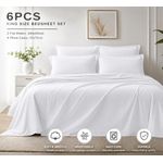 Generic King Size Bed Sheet Set – with 2 Bed Sheets & 4 Pillowcases-White - image 2