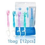 product_image_name-Generic-5 in 1 Toothbrush & Floss, 12Pcs mini toothbrushes with Toothpaste, All in one Oral Care on The go, 5 in 1 mini Brush, Toothpaste and Floss, Disposable Travel Toothbrush Set-4