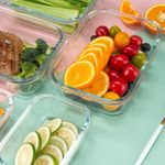 product_image_name-Generic-12 Pieces Glass Storage Bowls with Airtight Lids, Leak-Proof Meal Prep Containers Set - 12 Pieces - Pink-7