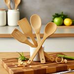 product_image_name-Generic-4-Piece Bamboo Kitchen Utensils Set, Nonstick-Safe, Durable & Healthy Wooden Spatula and Spoon Set-1