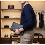 AD Classic leather Long Wallet Pouch for Men - Black