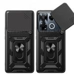 Infinix Note 40 pro 5G Case Slide Window Lens Protection with Magnetic Stand Ring - Black 