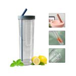 ShebSheb 800ml Fruit Tea Straw Cup Simple Anti-drop Portable Plastic Space Fruit Milk Tea Beverage Cup - image 3