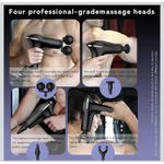 product_image_name-Generic-Fasical Dual-Head Whole Body Deep Tissue Percussion Massaging & Relaxation Gun/Kit11 Massage Levels 3 Adjustable Massage Mode - Black Gray-5