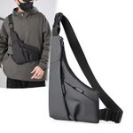 product_image_name-General-Unisex black single-shoulder/crossbody bag - made of waterproof nylon material, suitable for casual and outdoor use.-1