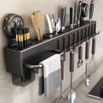 Generic Wall-mounted multifunctional tool rack-kitchen tool rack storage rack-Black - image 8