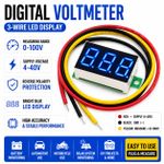 Generic 0.28 Inch Mini Digital DC Voltmeter 0-100V LED Panel Meter,Blue