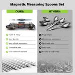 product_image_name-vexiSeek-Stainless Steel Magnetic Measuring Spoons Set of 9 with Leveler,Dual Sided, Stackable, Adjustable Teaspoon and Tablespoon, Measuring Liquids and Dry Ingredients, Baking& Cooking Gadgest,Multicolor-7