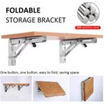 Generic 2pcs Folding Shelf Brackets Heavy Duty Stainless Steel Collapsible Shelf Bracket,Space Saving DIY Bracket - image 3