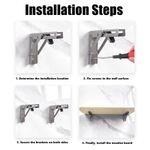 Generic 2pcs Folding Shelf Brackets Heavy Duty Stainless Steel Collapsible Shelf Bracket,Space Saving DIY Bracket - image 4