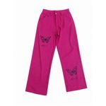 Do It Wiser Ladies Thrift Baggy Jean-Pink