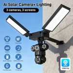 Generic WiFi Solar Streerlight Camera with Three-Screen Displays - Black - image 2