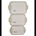 product_image_name-Homichef-3 Set  luxurious Serving Tray- White & Gold-4