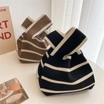 Fashion Women's Knitted Bag Hand Bag Straddle Bag - Black - image 2
