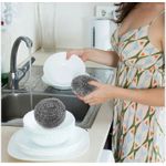 product_image_name-A Design-5pcs Steel Kitchen Scrubber - Multicolours -1