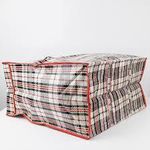 White Label Large Reusable Woven Shopping & Storage Bag – Black & White Checkered - image 2