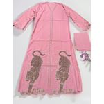 product_image_name-Fashion-Fashionable Women's Evening Dress - Elegant Office Outfit - Casual Women's Dress - Includes Scarf and Belt-Pink-2