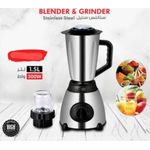 product_image_name-SOVIO-2 In 1 Multi-Function 1.5L - 1800W Stainless Steel Jar Blender and Juice Extractor with Grinder - 8 Knife Blade - Silver-1