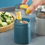 White Label Toothpicks Dispenser - Dark Green/Yellow