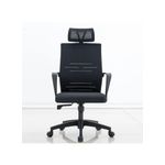 product_image_name-White Label-Comfort Mesh Task Chair with Wheels, Head Support and Tilt Mechanism (L62.5 x W64 x H119)cm / (L24.6 x W25.2 x H46.9)inch - Black Frame-2