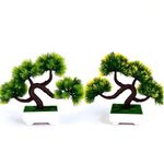 Generic 2 PCS Artificial flowers, flowers for room,artificial tree Greeting Pine Potted Plant,home decorative flowers