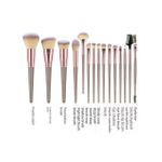 Generic 15PCS Makeup Brush Set with BagProfessional Foundation Blending Powder BlushBrush - image 6