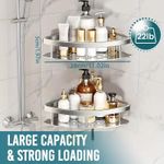 Generic 2pcs Bathroom Shelves No-drill Wall Mount Corner Shelf Shower Storage Rack Holder - image 5